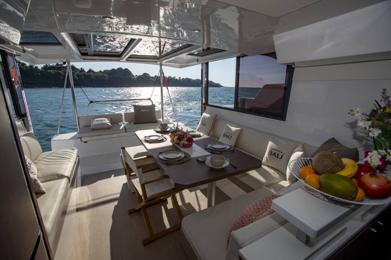 Catamaran salon and dining