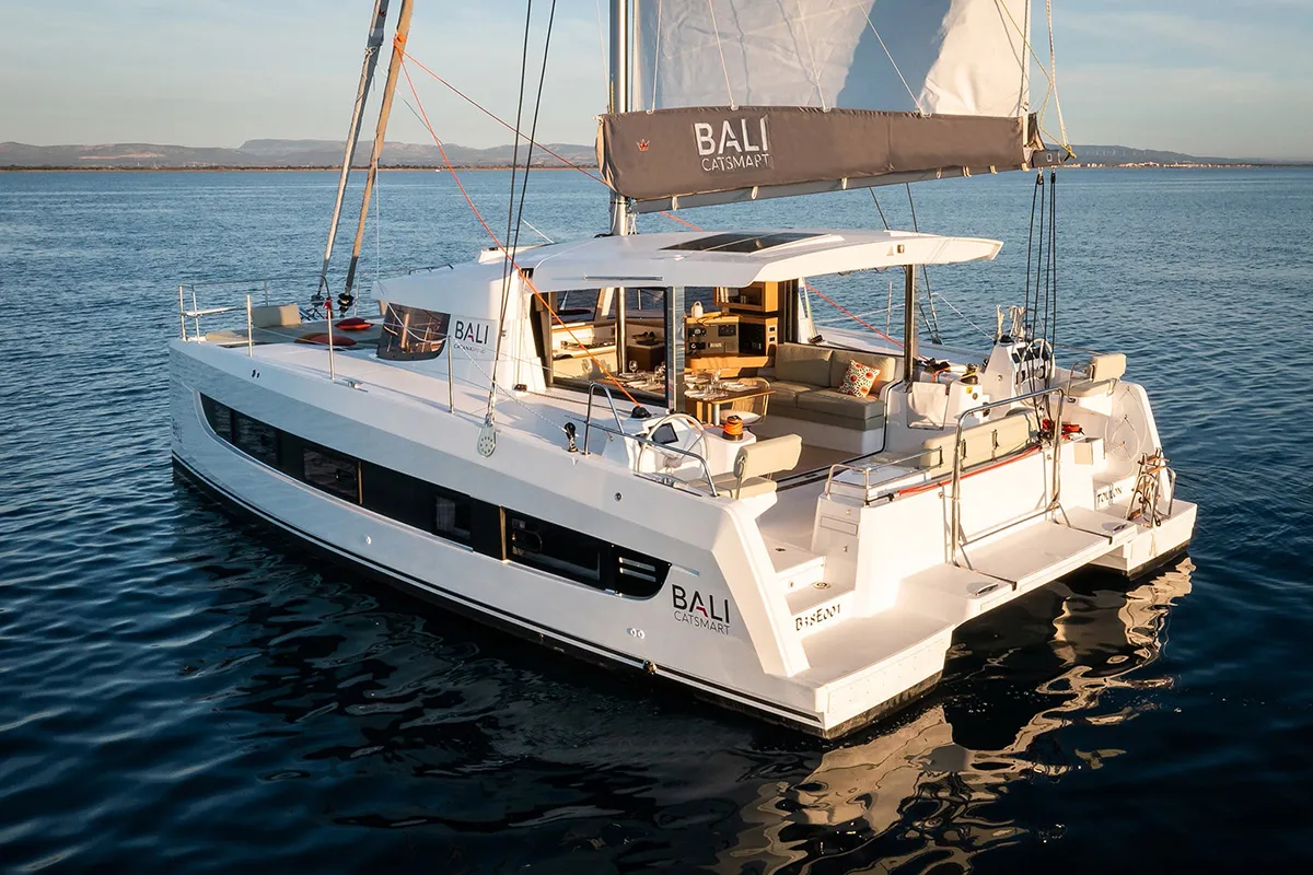 Catamaran at anchor
